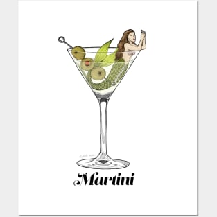 Martini Mermaid Posters and Art